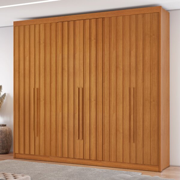 Guarda Roupa 6 Portas Ripadas 8 Gavetas Grécia Cinamomo