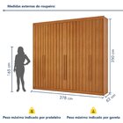 Guarda Roupa 6 Portas Ripadas 8 Gavetas Grécia Cinamomo