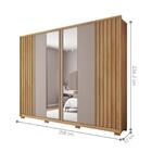 Guarda Roupa 6 Portas Ripado Com 2 Espelhos Foz Buriti Fendi