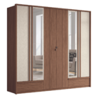 Guarda Roupa 6 Portas Ripado Com Espelho Atlanta Jatobá Areia