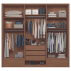 Guarda Roupa 6 Portas Ripado Com Espelho Atlanta Jatobá Areia