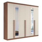 Guarda Roupa 6 Portas Ripado Com Espelho Milão Jatobá Areia