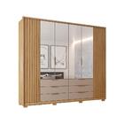 Guarda Roupa 6 Portas Ripado Com Espelho Zoe Buriti Fendi