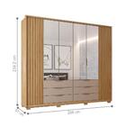 Guarda Roupa 6 Portas Ripado Com Espelho Zoe Buriti Fendi