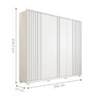 Guarda Roupa 6 Portas Ripado Foz Branco Fosco