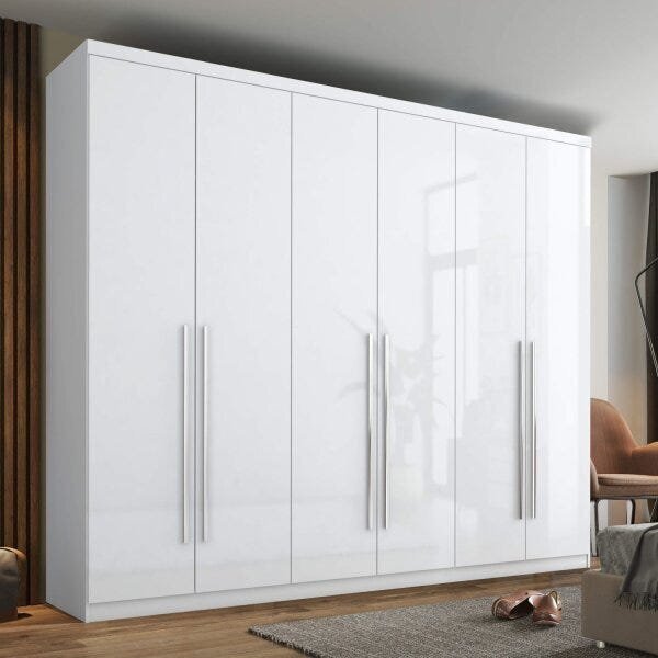 Guarda-roupa 6 Portas Valência Espresso Móveis Branco