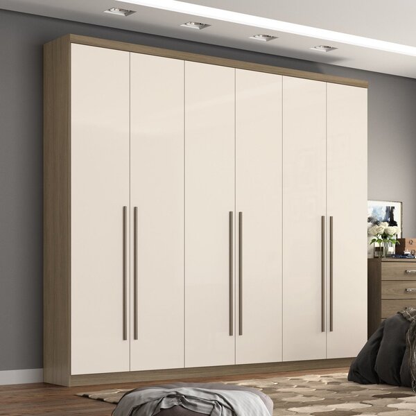 Guarda-roupa 6 Portas Valência Espresso Móveis Rústico/off Wh