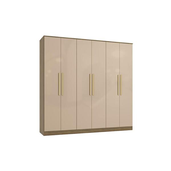 Guarda-roupa 6 Pts 4 Gvt Kappesberg Adapt Nogueira/macadâmia