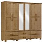 Guarda Roupa 6p 6g Espelho Madeira Maciça 248 Cm 2254 Milani