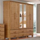 Guarda Roupa 6p 6g Espelho Madeira Maciça 248 Cm 2254 Milani