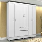 Guarda Roupa 6p Bremen Branco/rosa/branco