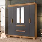 Guarda Roupa 6p Com Espelho Alpha Nature Titanium