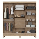 Guarda Roupa 6p Com Espelho Bona Nogal/vanilla