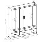Guarda Roupa 6p Com Espelho Cadiz Branco