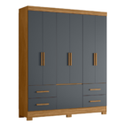 Guarda Roupa 7 Portas Lisboa Freijó Cinza