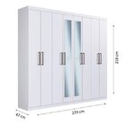 Guarda-roupa 8 Portas 2 Gavetas E Espelho Jaú Yescasa Branco