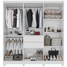Guarda-roupa 8 Portas 2 Gavetas Master  Branco Neve