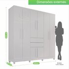 Guarda-roupa 8 Portas 2 Gavetas Master  Branco Neve
