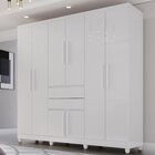 Guarda-roupa 8 Portas 2 Gavetas Master  Branco Neve