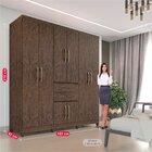 Guarda-roupa 8 Portas 2 Gavetas Master Imop Móveis Wengue Nat