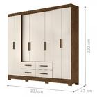 Guarda Roupa 8 Portas 4 Gavetas Castanho Baunilha Wood