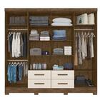 Guarda Roupa 8 Portas 4 Gavetas Castanho Baunilha Wood