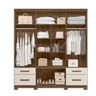 Guarda Roupa 8 Portas 4 Gavetas Castanho Baunilha Wood
