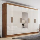 Guarda-roupa 8 Portas 4 Gavetas Com Espelho B51 Nature E Off