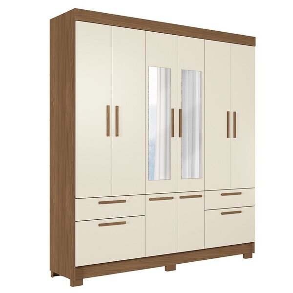 Guarda-roupa 8 Portas 4 Gavetas Com Espelho Mdp Curitiba Jato