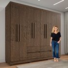 Guarda Roupa 8 Portas 4 Gavetas Externas Verona Imop Wengue N