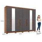 Guarda-roupa 8 Portas 4 Gavetas Master New Com Espelho E Pés