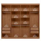 Guarda-roupa 8 Portas 4 Gavetas Master New Com Espelho Jatoba