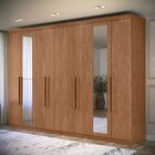 Guarda-roupa 8 Portas 4 Gavetas Master New Com Espelho Jatoba