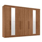 Guarda-roupa 8 Portas 4 Gavetas Master New Com Espelho Jatoba