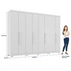 Guarda-roupa 8 Portas 4 Gavetas Master New Com Pés Branco