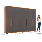 Guarda-roupa 8 Portas 4 Gavetas Master New Com Pés Jatobá/gra