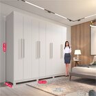 Guarda-roupa 8 Portas 4 Gavetas Milão Imop Móveis Branco Neve