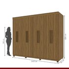 Guarda-roupa 8 Portas 4 Gavetas Milão Imop Móveis Nogal