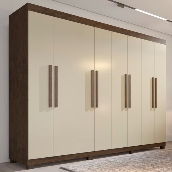 Guarda-roupa 8 Portas 4 Gavetas Milão Imop Móveis Wengue Natu