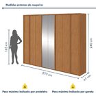 Guarda-roupa 8 Portas 6 Gavetas 100% Mdf Com Espelho Ergon
