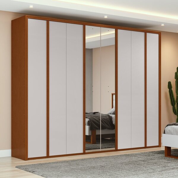 Guarda-roupa 8 Portas 6 Gavetas 100% Mdf Com Espelho Ergon Fr