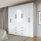 Guarda Roupa 8 Portas 6 Gavetas Com Espelhos Liverpool Santos