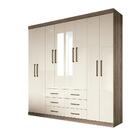Guarda Roupa 8 Portas 6 Gavetas Com Espelhos Liverpool Santos