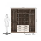 Guarda Roupa 8 Portas 6 Gavetas Com Espelhos Liverpool Santos