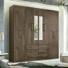 Guarda Roupa 8 Portas 6 Gavetas Com Espelhos Liverpool Santos