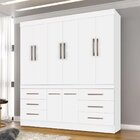 Guarda Roupa 8 Portas 6 Gavetas Mara J&a Móveis Branco