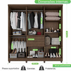 Guarda-roupa 8 Portas Com Espelho 2 Gavetas Master Top Imop M
