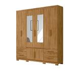 Guarda Roupa 8 Portas Com Espelho 4 Gavetas Freijo