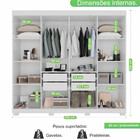Guarda Roupa 8 Portas Com Espelho 4 Gavetas Milano Imop Móveis