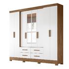 Guarda Roupa 8 Portas Com Espelho 4 Gavetas Naturale Branco